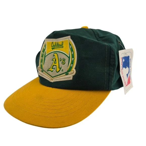 Oakland Athletics MLB Baseball Cap Green Yellow Drew Pearson Headwear Adjustable - Picture 1 of 11
